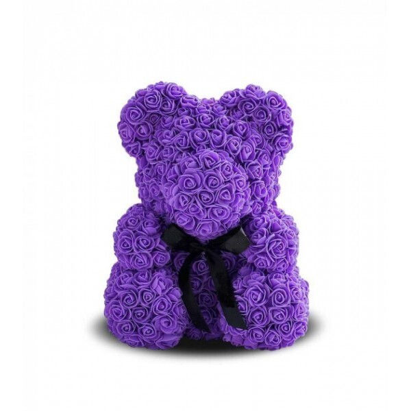 

Мишка WOW Teddy Bear из 3D роз в подарочной упаковке медведь Тедди 40 см Фиолетовый