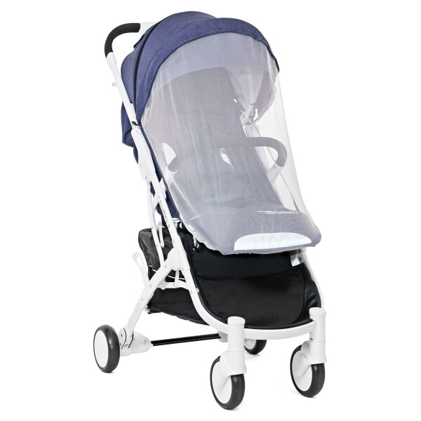 

Детская коляска Bene Baby D200 Прогулочная синий джинс на белой раме