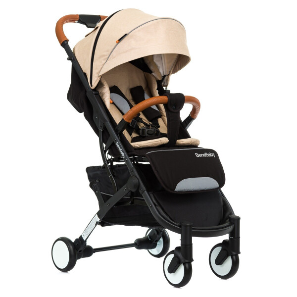 

Детская коляска Bene Baby D200 Прогулочная бежевая на чёрной раме