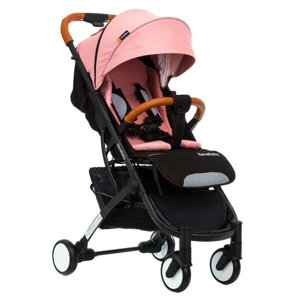 

Детская коляска Bene Baby D200 Прогулочная розовая на чёрной раме