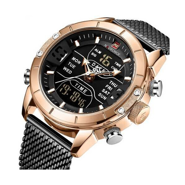 

Мужские наручные часы (NF9153S Black-Cuprum) Naviforce 45 мм Черный