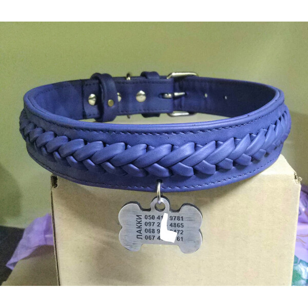 

Кожаный ошейник для собак (ld076) Lockdog L Синий