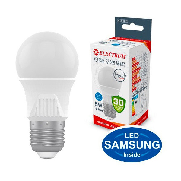

Лампа светодиодная Electrum A50 5W PA LS-33 Elegant Е27 4000K 450lm (A-LD-1917)