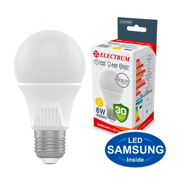 

Лампа светодиодная Electrum A60 8W PA LS-33 Elegant Е27 3000K 650lm (A-LS-1918)