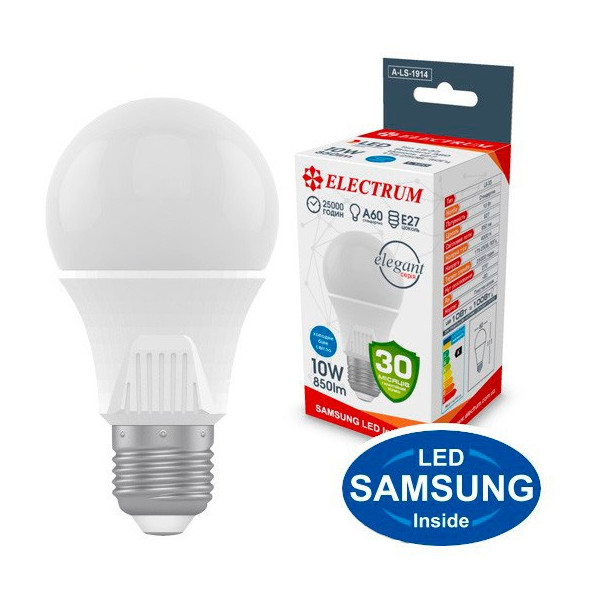 

Лампа светодиодная Electrum A60 10W PA LS-33 Elegant Е27 4000K 850lm (A-LS-1914)