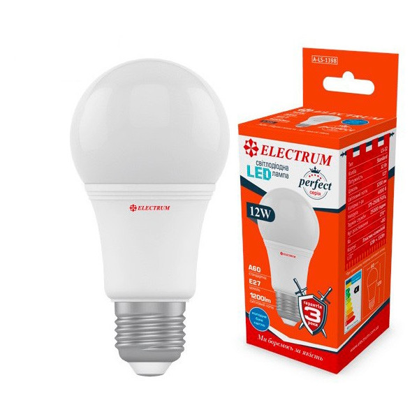 

Лампа светодиодная Electrum A60 12W PA LS-32 Е27 4000K 1200lm (A-LS-1398)