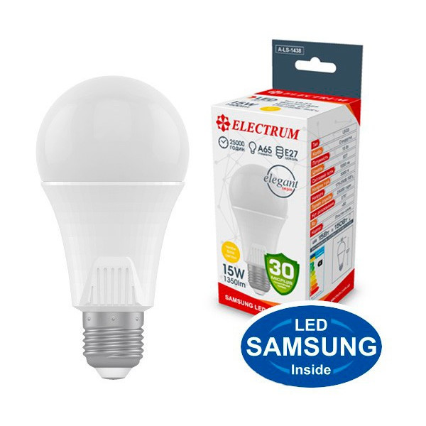 

Лампа светодиодная Electrum A65 15W PA LS-33 Elegant E27 3000K 1350lm (A-LS-1438)