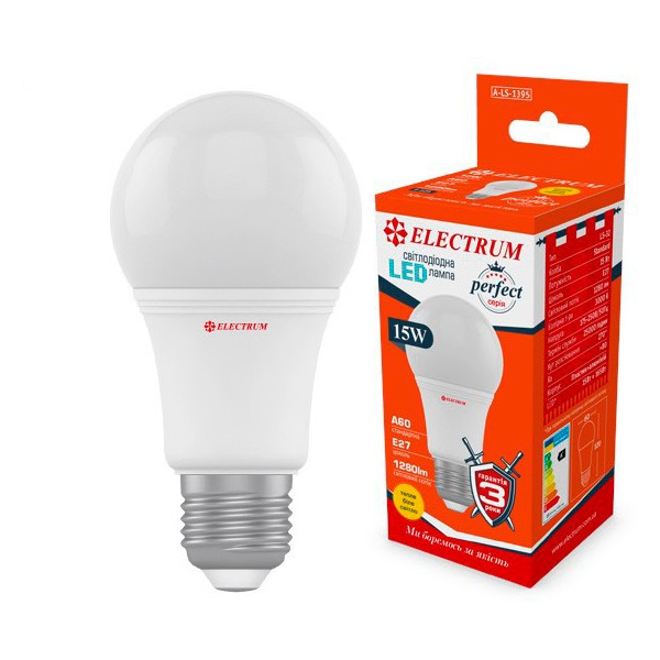 

Лампа светодиодная Electrum A60 15W PA LS-32 E27 3000K 1280lm (A-LS-1395) PERFECT