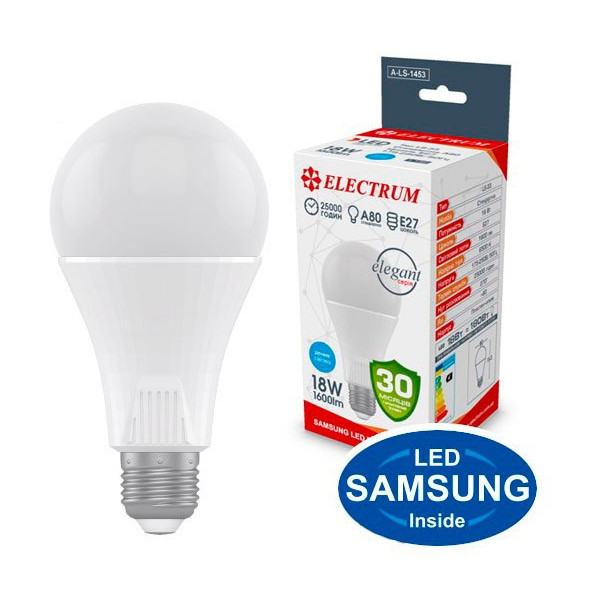 

Лампа светодиодная Electrum A80 18W PA LS-33 Elegant E27 6500K 1600lm (A-LS-1453)