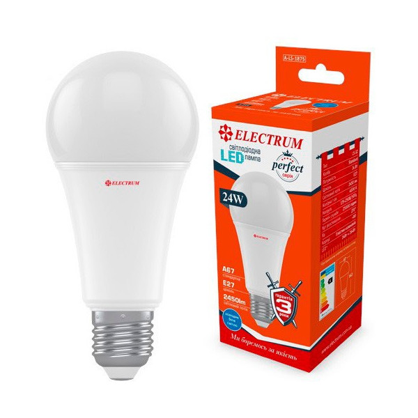 

Лампа светодиодная Electrum A67 24W PA LS-32 Е27 4000K 2450lm (A-LS-1875)