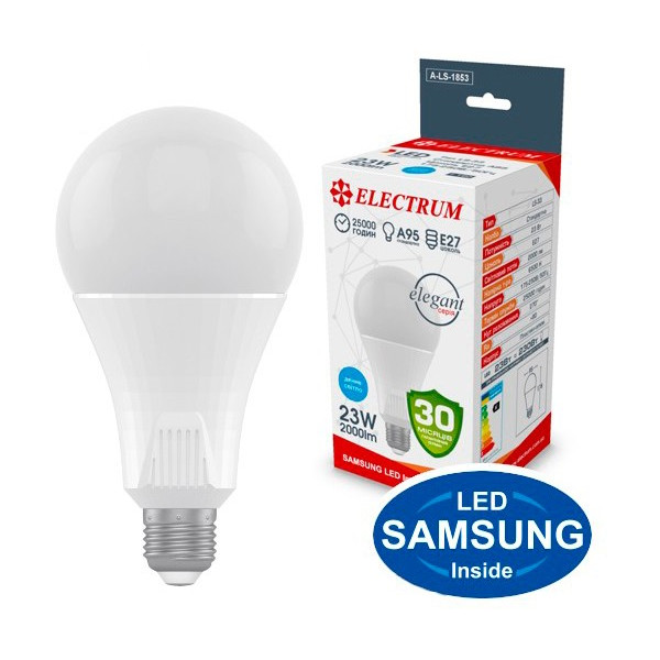 

Лампа светодиодная Electrum Elegant GLOBE A95 23W PA LS-33 E27 6500K 2000lm (A-LS-1853)