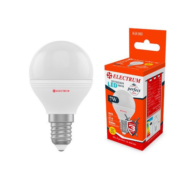 

Лампа светодиодная Electrum D45 7W PA LB-32 Е14 3000K 630lm (A-LB-1862)