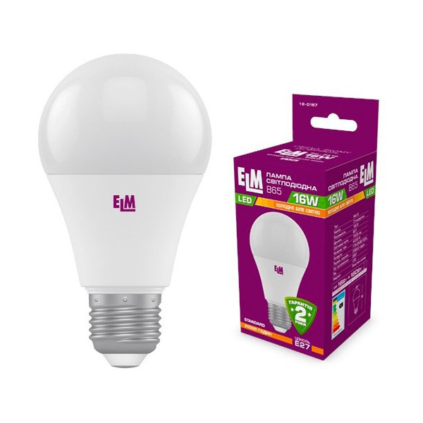 

Лампа светодиодная ELM B65 16W PA10 E27 3000K 1450lm (18-0167)