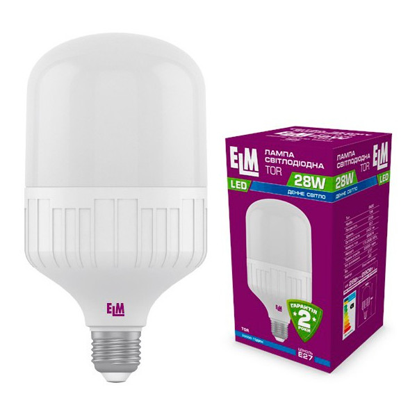 

Лампа светодиодная ELM TOR 28W PA20 E27 6500K 2400lm (18-0158)