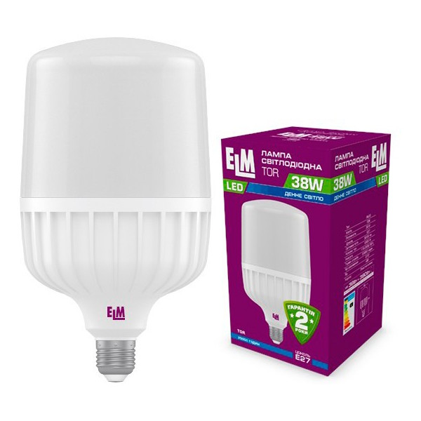 

Лампа светодиодная ELM TOR 38W PA20 E27 6500K 3200lm (18-0159)