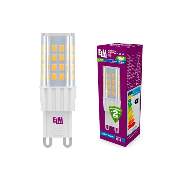 

Лампа светодиодная ELM 4W C21 G9 4000K 220V 370lm (18-0125)