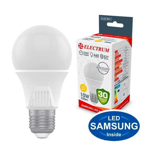 

Лампа светодиодная Electrum A60 LS-33 ELEGANT 10W E27 RA90 3000K (A-LS-1911)