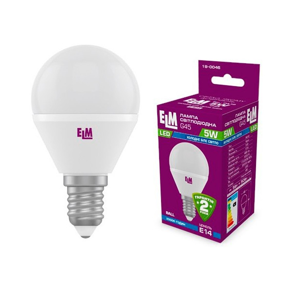 

Лампа светодиодная ELM PA10 5W E14 4000K (18-0046)