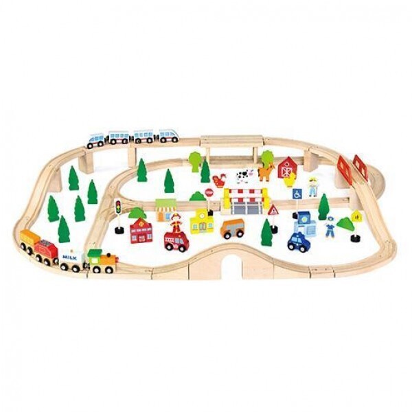 

Игрушка Viga Toys Железная дорога, 90 деталей (50998)