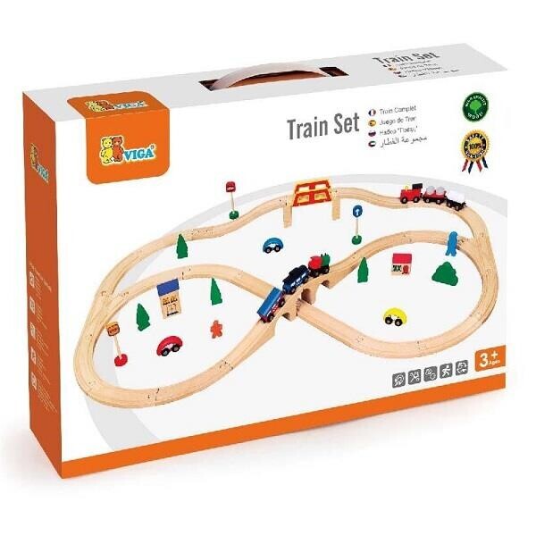 

Игрушка Viga Toys Железная дорога, 49 деталей (56304)