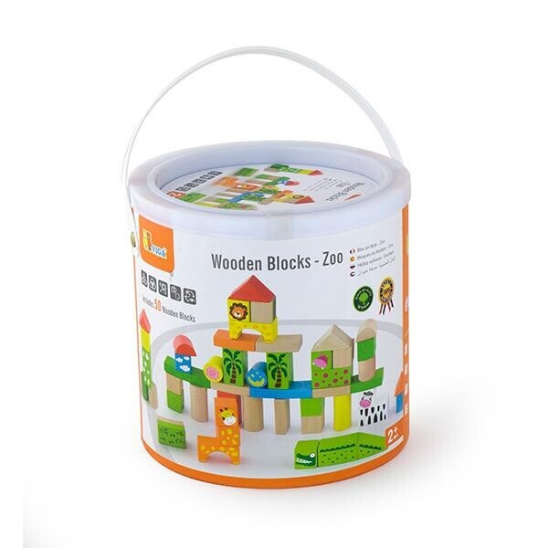 

Набор строительных блоков Viga Toys Зоопарк, 50 шт., 3 см (50286)