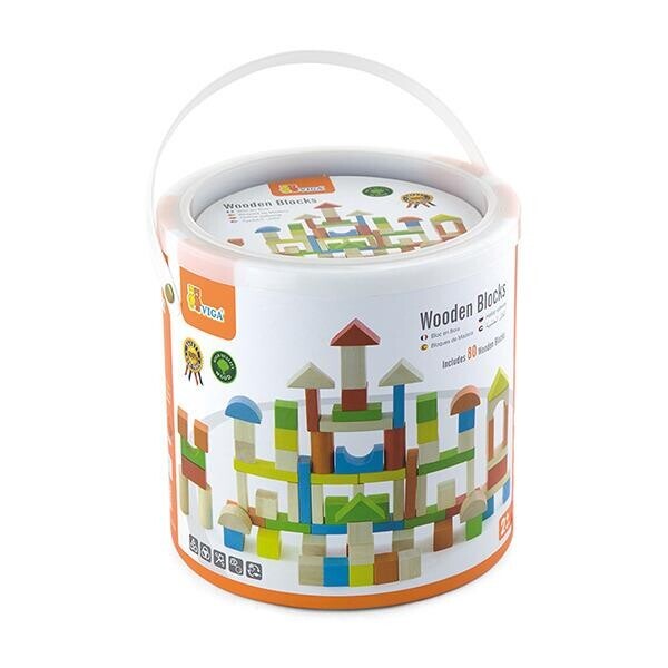

Набор строительных блоков Viga Toys Город, 80 шт., 2,5 см (50333)