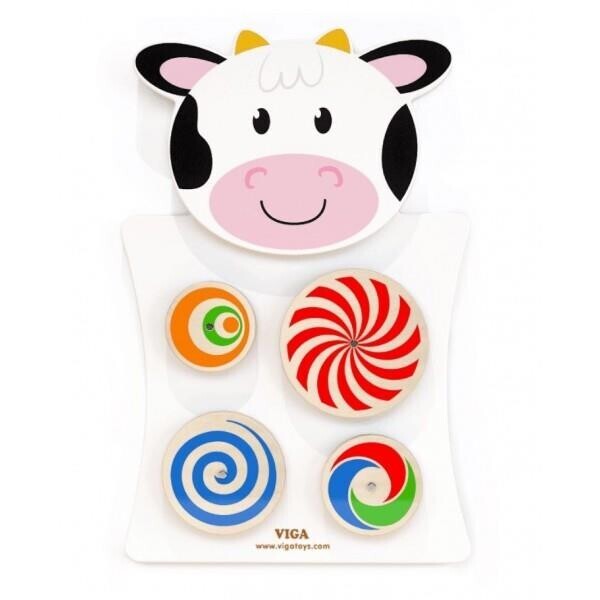 

Игрушка настенная Viga Toys Корова с кругами (50677)