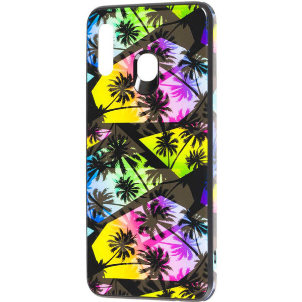 

TPU+Glass чехол Cute Print для Samsung Galaxy A40 (A405F) Пальмы (is_00000031639_4)