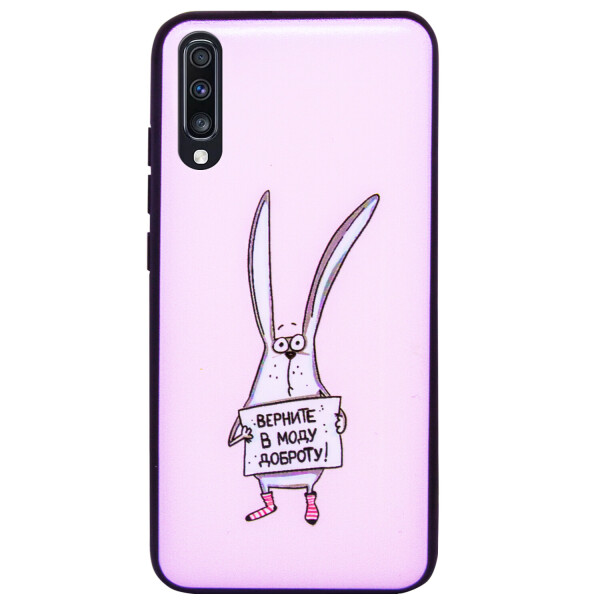 

TPU+PC чехол ForFun для Samsung Galaxy A70 (A705F) Добрый заяц / Розовый (is_00000031567_5)