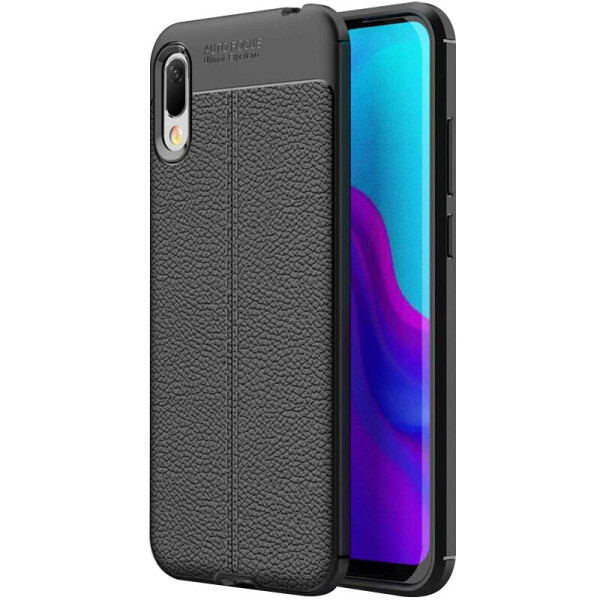 

TPU чехол фактурный (с имитацией кожи) для Huawei Y6 (2019) Черный (is_00000037651_4)