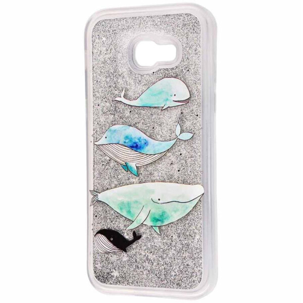 

TPU+PC чехол Liquid (glitter) для Samsung A320 Galaxy A3 (2017) (26.) Киты серебро (is_00000024383_9)