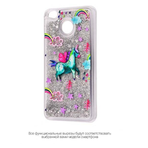 

TPU+PC чехол Liquid (glitter) для Samsung J330 Galaxy J3 (2017) (13.) Единорог (is_00000024361_1)