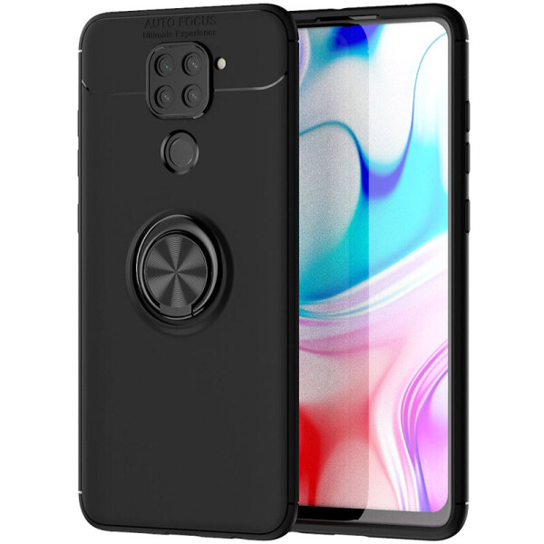 

TPU чехол Deen ColorRing под магнитный держатель (opp) для Xiaomi Redmi Note 9 / Redmi 10X Черный / Черный (is_00000036799_6)