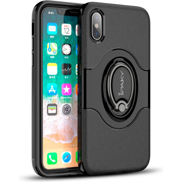 

Чехол-накладка Ipaky 360° Free Rotation Ring Holder case Apple iPhone X Black (bz_F_62382)