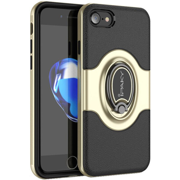 

Чехол-накладка Ipaky PC Bumper Soft case with 360 finger ring holder Apple iPhone 7 Gold (bz_F_53681)