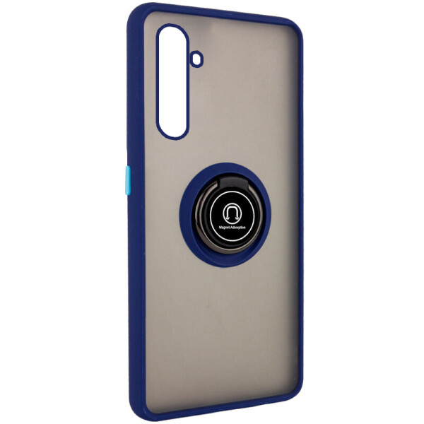 

TPU+PC чехол Deen ColorEdgingRing под магнитный держатель для Realme 6 Pro Синий (is_00000036008_4)