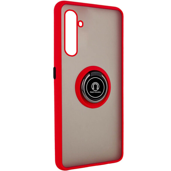 

TPU+PC чехол Deen ColorEdgingRing под магнитный держатель для Realme 6 Pro Красный (is_00000036008_2)