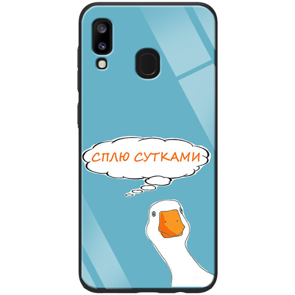 

TPU+Glass чехол ForFun для Samsung Galaxy A20 / A30 Сплю сутками / Голубой (is_000000315741_0)