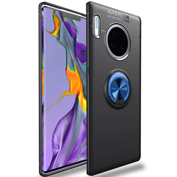 

TPU чехол Deen ColorRing под магнитный держатель для Huawei Mate 30 Черный / Синий (is_00000033446_3)
