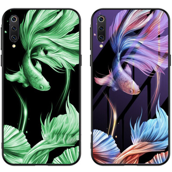

TPU+Glass чехол светящийся в темноте для Xiaomi Mi 9 Pro Рыбка / Фиолетовый (is_00000032833_5)
