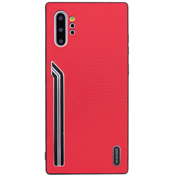

TPU чехол SHENGO Textile series для Samsung Galaxy Note 10 Plus Красный (is_00000032463_3)