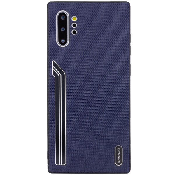 

TPU чехол SHENGO Textile series для Samsung Galaxy Note 10 Plus Синий (is_00000032463_4)