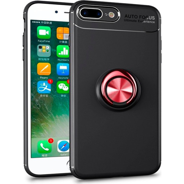 

TPU Deen ColorRing под магнитный держатель для Apple iPhone 7plus/8 plus(5.5") (Черный / Красный) (681695)