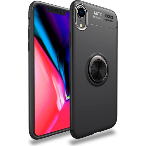 

TPU Deen ColorRing под магнитный держатель для Apple iPhone XR (6.1") (Черный / Черный) (681707)