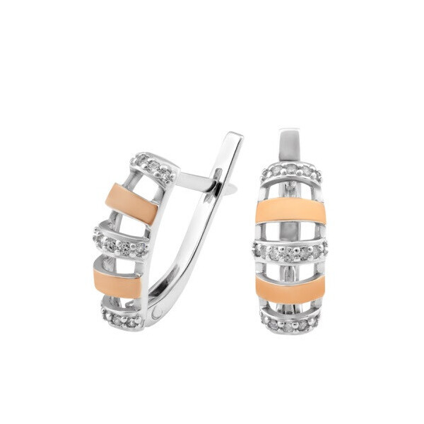 

Серьги серебряные GS с золотой вставкой