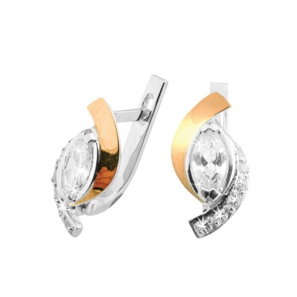 

Серьги серебряные GS с золотой вставкой