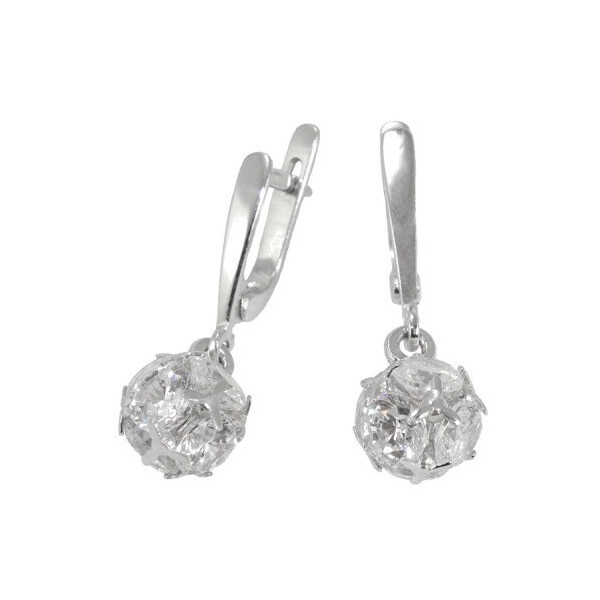 

Серьги серебряные GS с большим фианитом