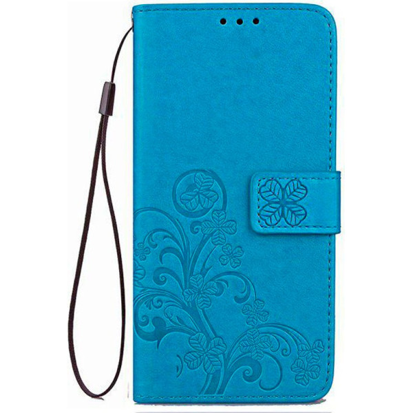 

кожаный (книжка) Four-leaf Clover с визитницей для Asus Zenfone Max Pro M2 (ZB631KL) (Синий) (686203)