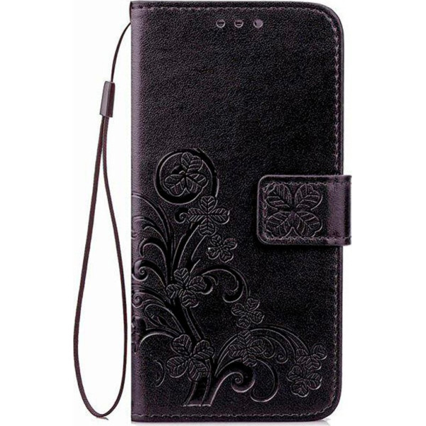 

кожаный (книжка) Four-leaf Clover с визитницей для Asus Zenfone Max Pro M2 (ZB631KL) (Черный) (686205)