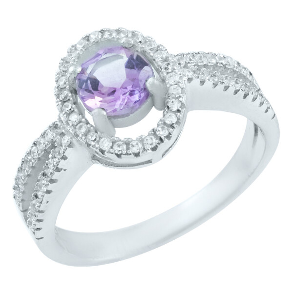 

Серебряное кольцо GS с натуральным аметистом (0839622) 18.5 размер